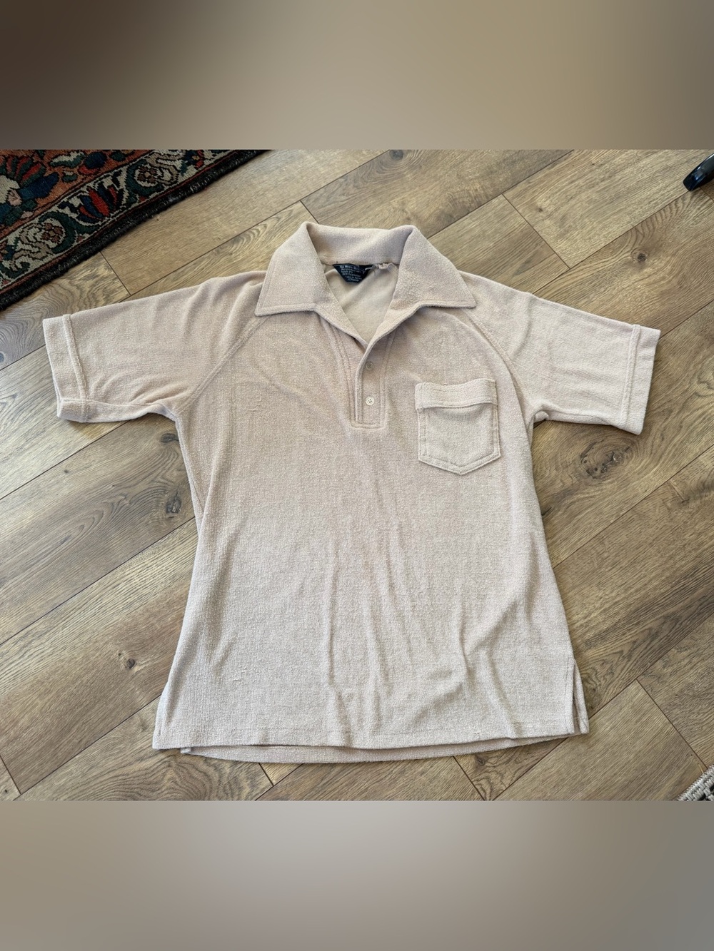 Vintage Beige Terry Polo Shirt #summer #menswear #retro #preppy